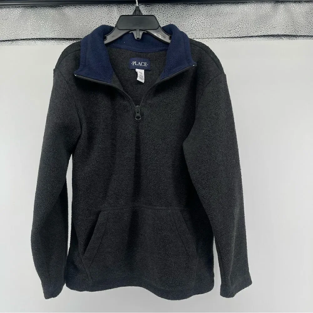 The Children’s Place Boy’s Gray Glacier Fleece Half Zip Pullover Sweater 5/6